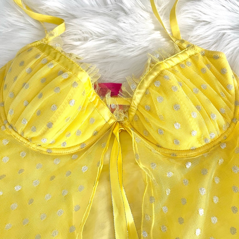 36C VS Victoria’s Secret Sexy little things Yellow Chemise Costume Lingerie Slip - Picture 13 of 16